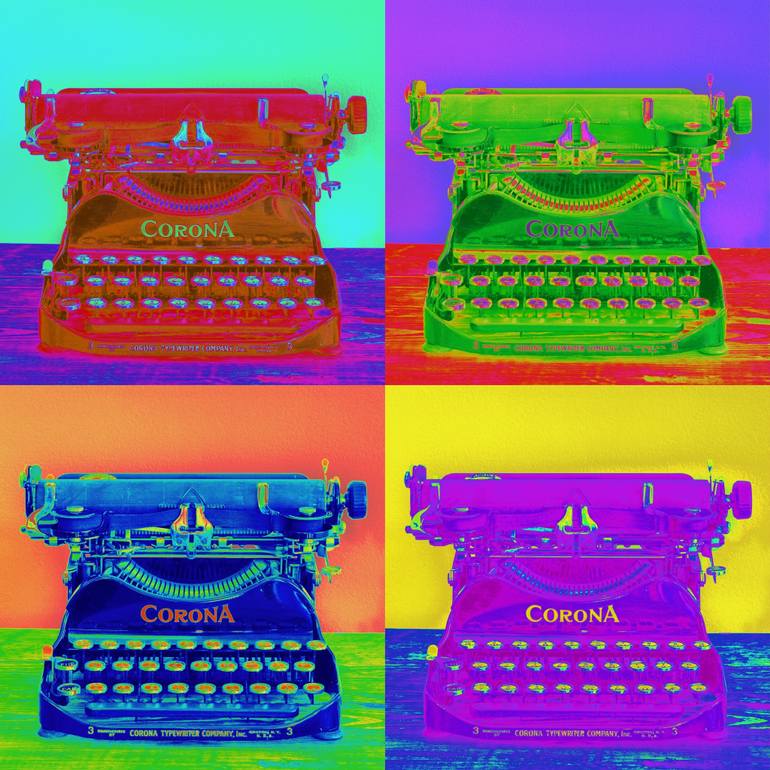Máquina Corona en Por Art Typewriter Collage, Foto: David Hins